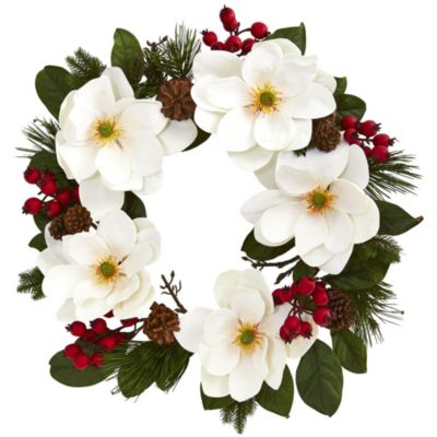 26-Inch Magnolia, Pine and Berries Wreath