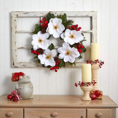 26-Inch Magnolia, Pine and Berries Wreath