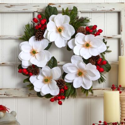 26-Inch Magnolia, Pine and Berries Wreath