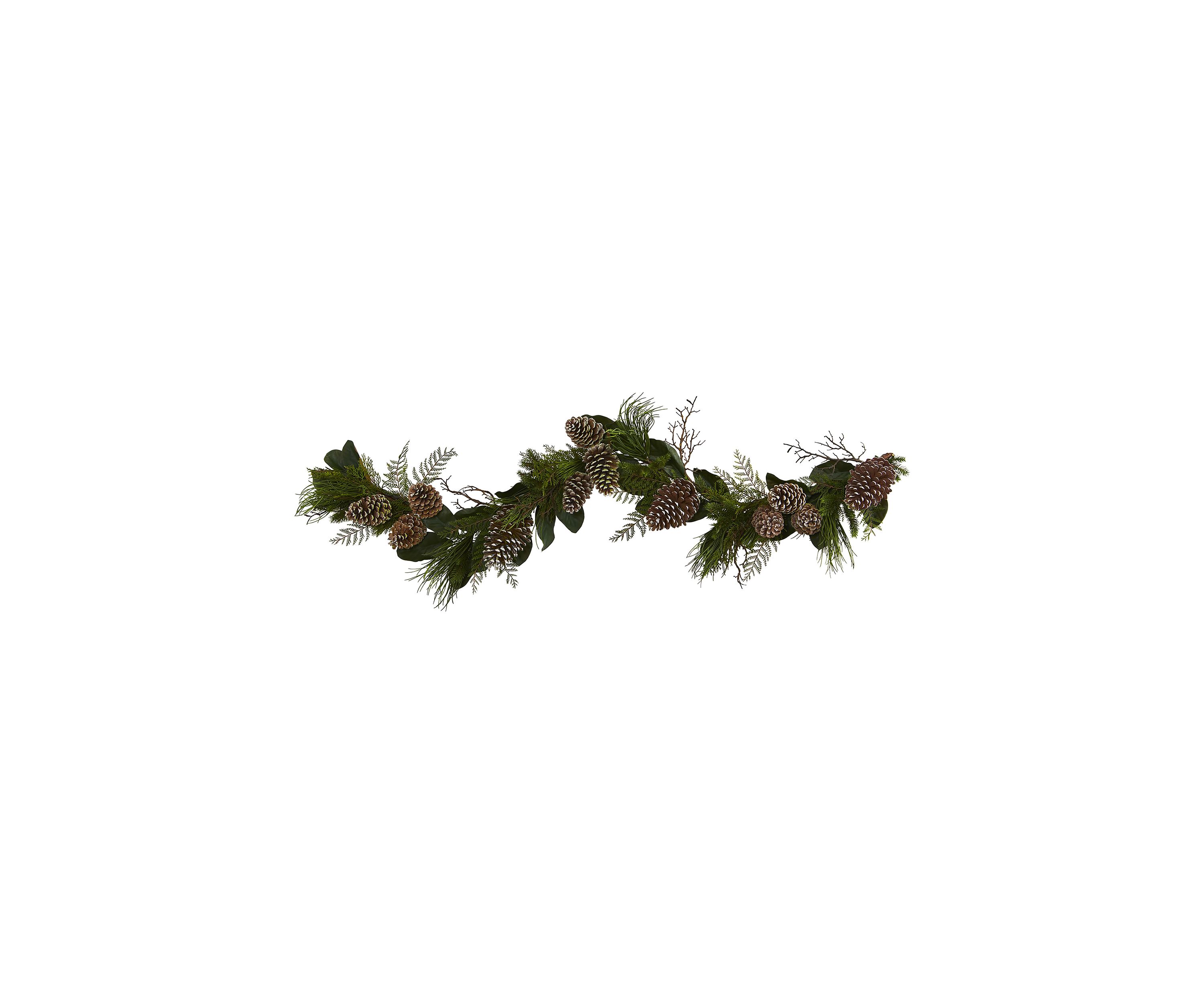 6 Pinecone and Pine Artificial Garland