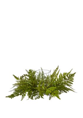 Mixed Fern Artificial Arrangement Candelabrum