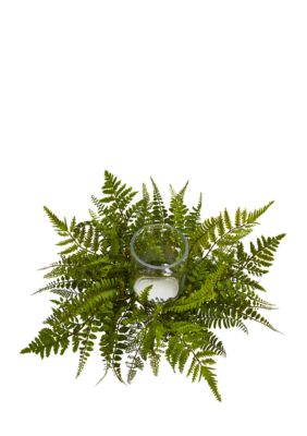 Mixed Fern Artificial Arrangement Candelabrum