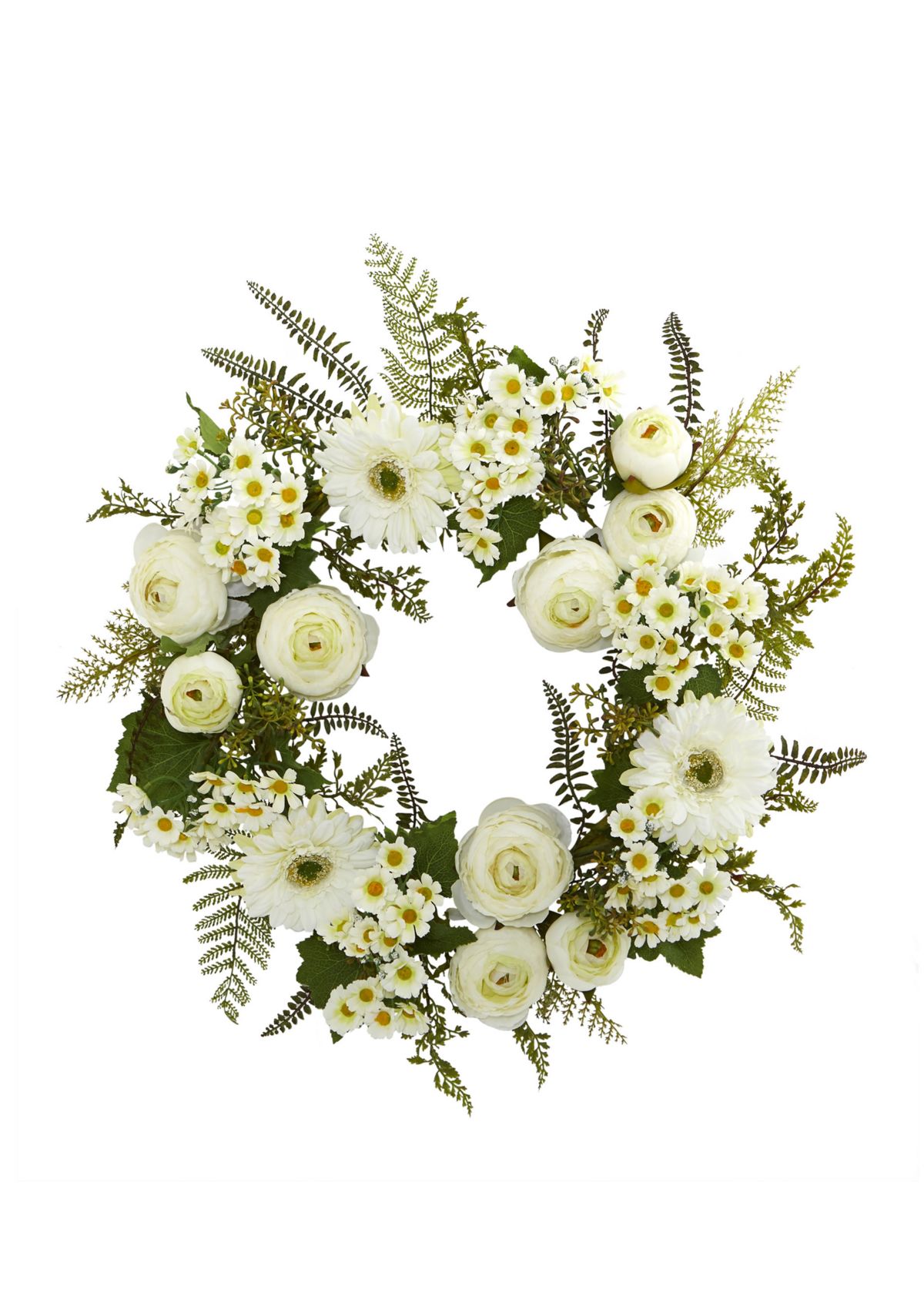 24 Inch Mixed Daisies and Ranunculus Wreath