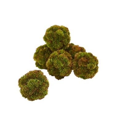 4-Inch Sedum Artificial Succulent Artificial Spheres (Set of 6)