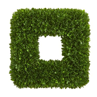 17-Inch Tea Leaf Square Wreath UV Resistant (Indoor/Outdoor)