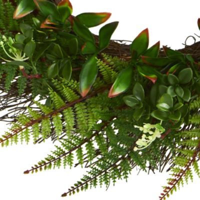 23-Inch Assorted Fern Wreath UV Resistant (Indoor/Outdoor)