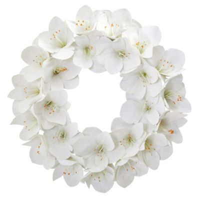 Nearly Natural 24-Inch Amaryllis Artificial Wreath