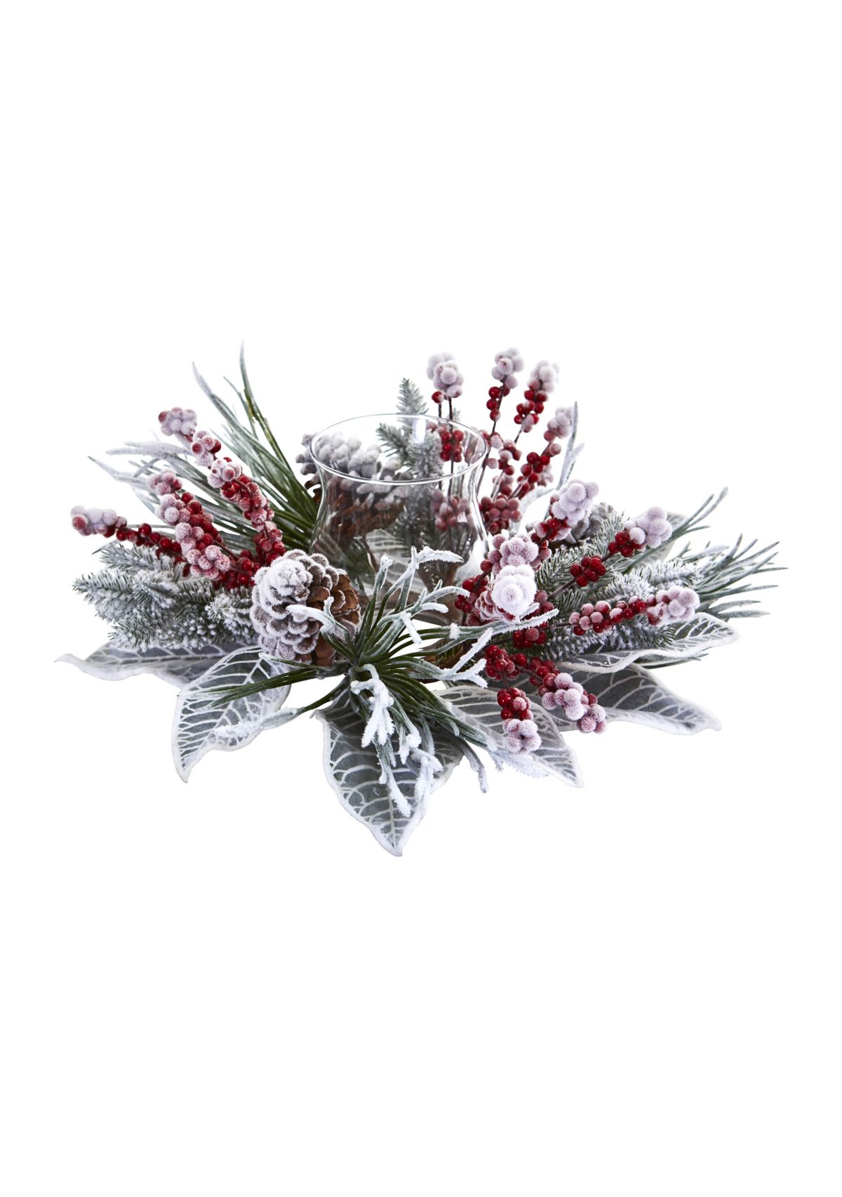 Snowy Magnolia Berry Artificial Arrangement Candelabrum