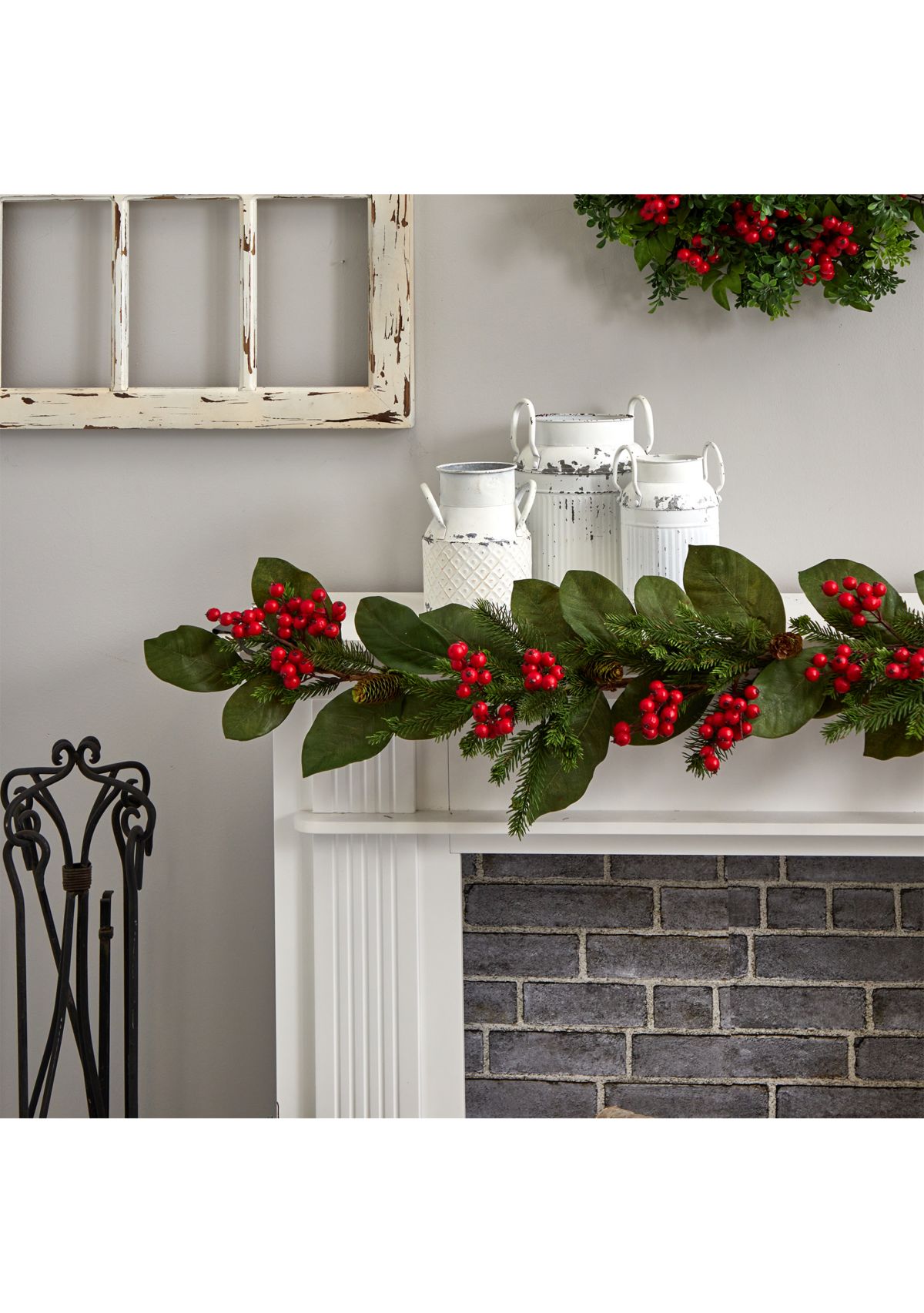 5 Foot Magnolia Berry Pine Artificial Garland