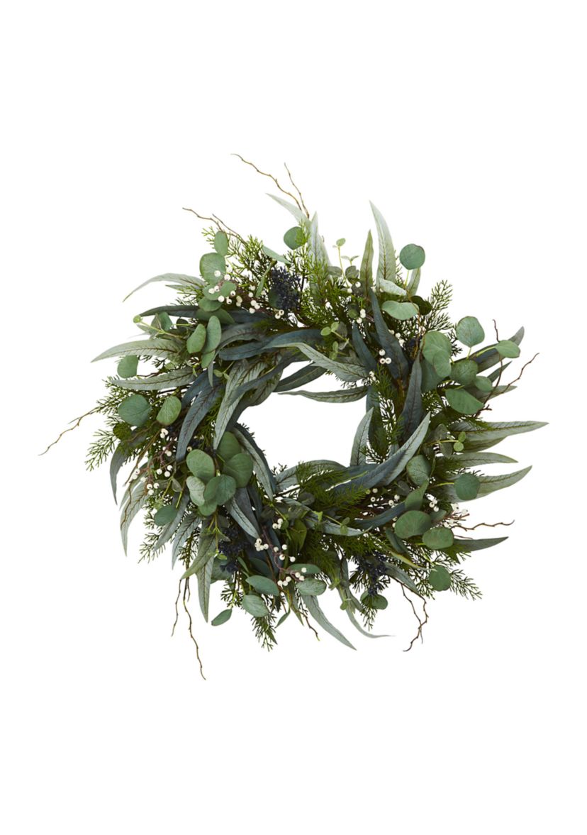 Eucalyptus and Assorted Greens Wreath