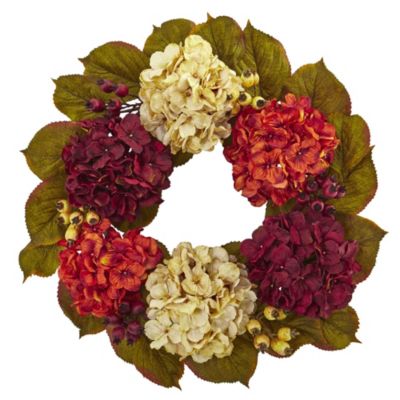 20-Inch Hydrangea Berry Artificial Wreath