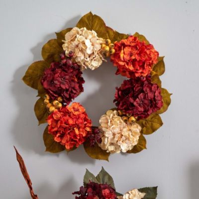 20-Inch Hydrangea Berry Artificial Wreath