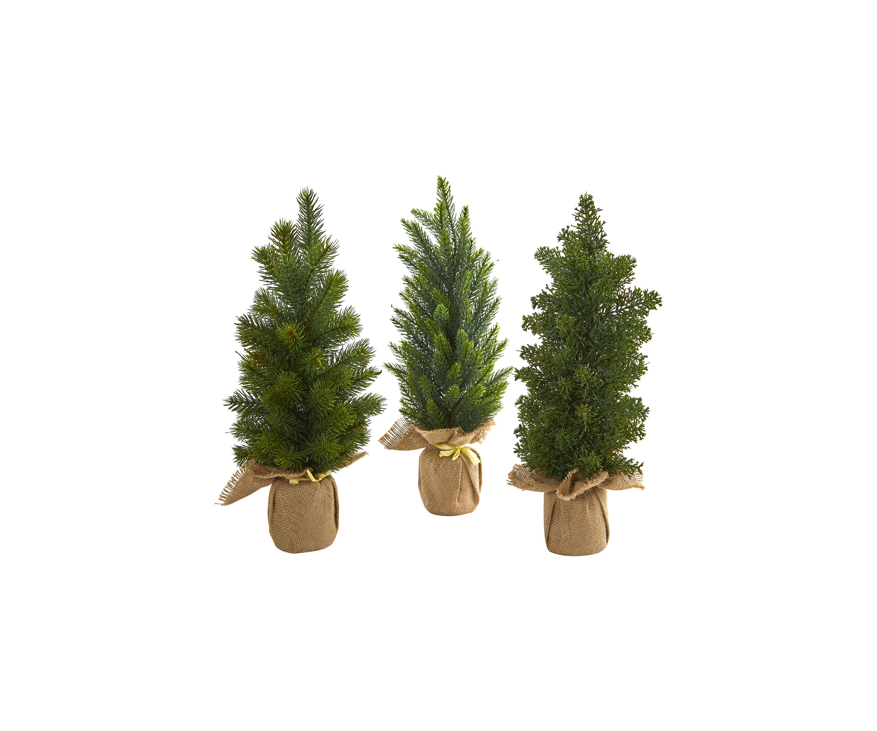 15in. Mini Cypress and Pine Artificial Tree Set of 3