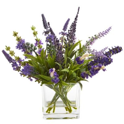 12-Inch Lavender Arrangement and 14-Inch Lavender Wreath (Set of 2)