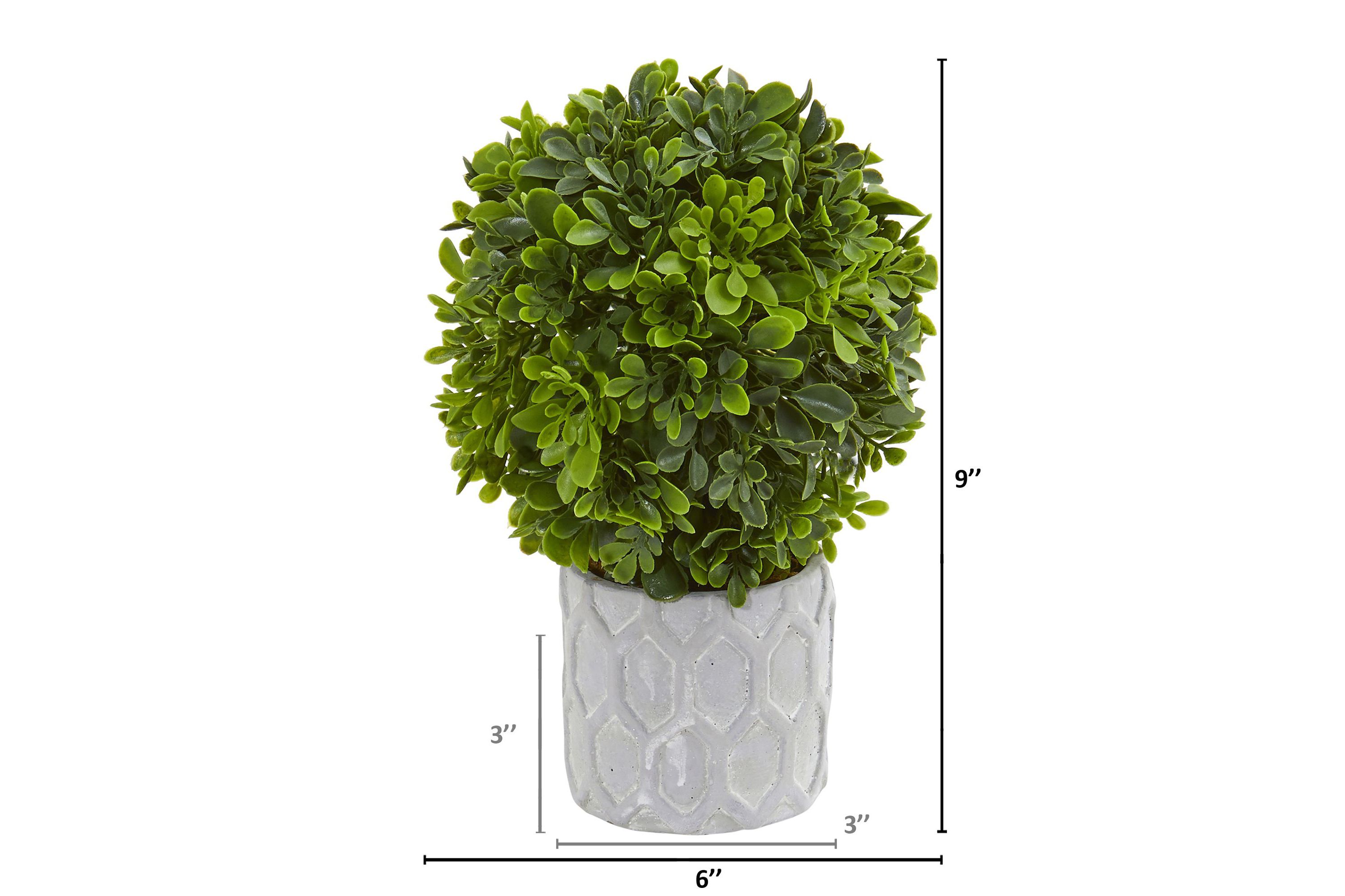 9-Inch Boxwood Artificial Mini Topiary (Set of 3)