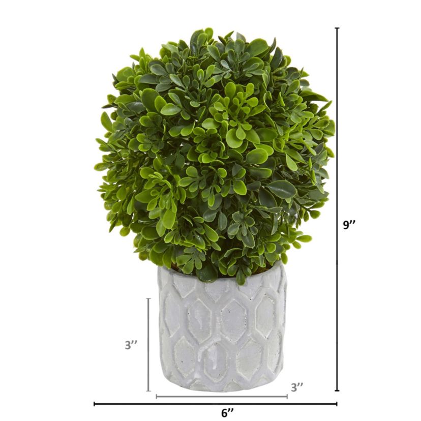 9-Inch Boxwood Artificial Mini Topiary (Set of 3)