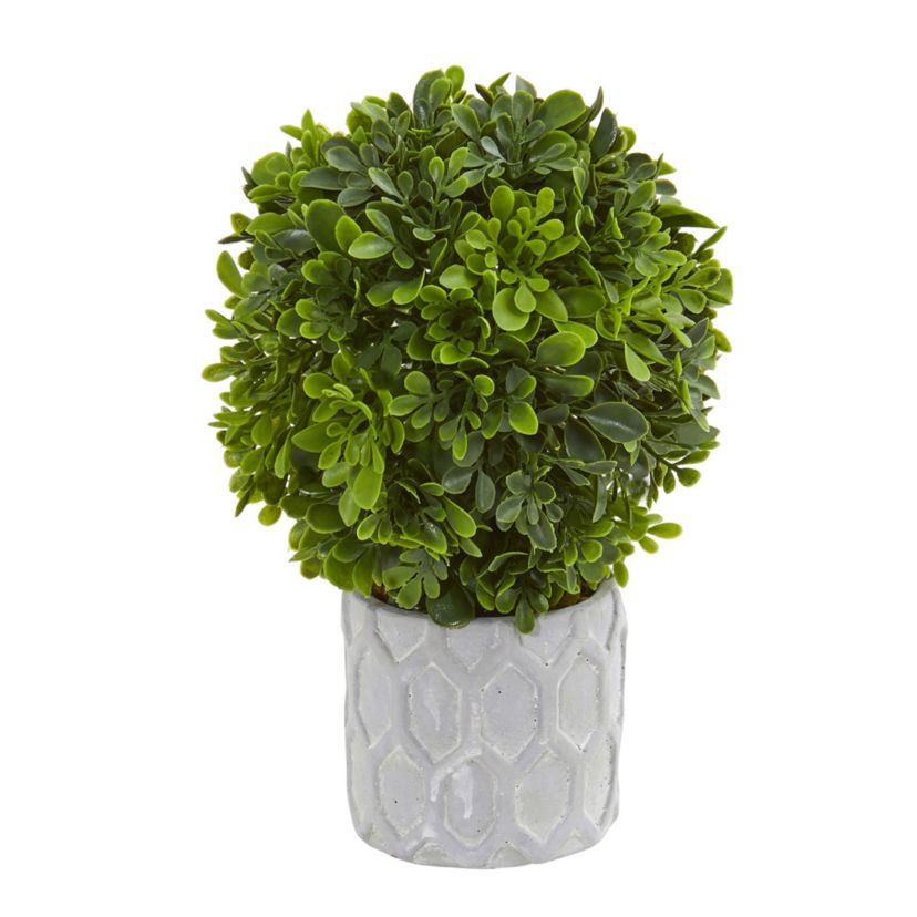 9-Inch Boxwood Artificial Mini Topiary (Set of 3)