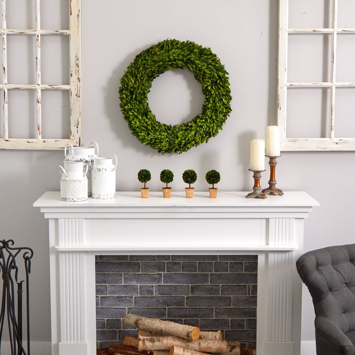 24-Inch Preserved Boxwood Wreath
