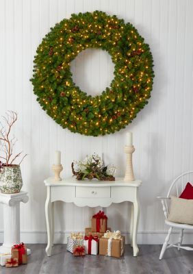 Nearly Natural Giant Christmas Wreath with Pine Cones