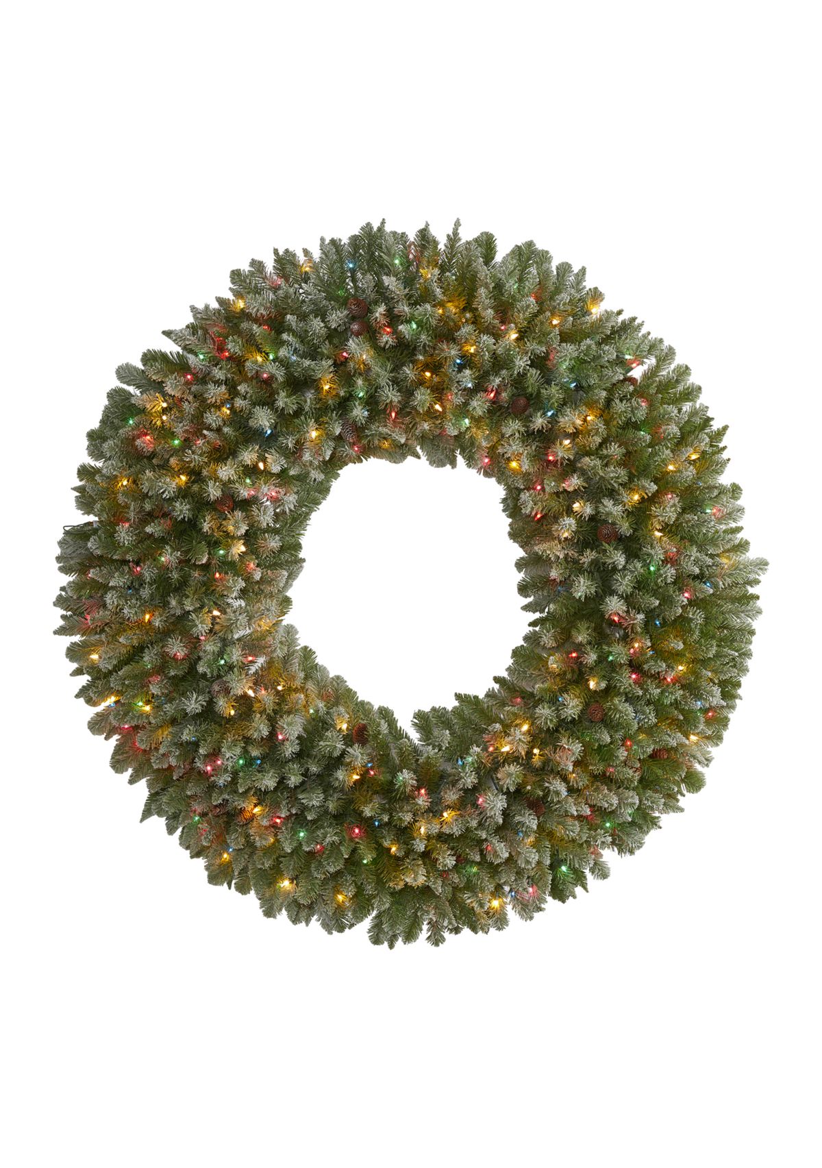 Giant Flocked Christmas Wreath with Pine Cones