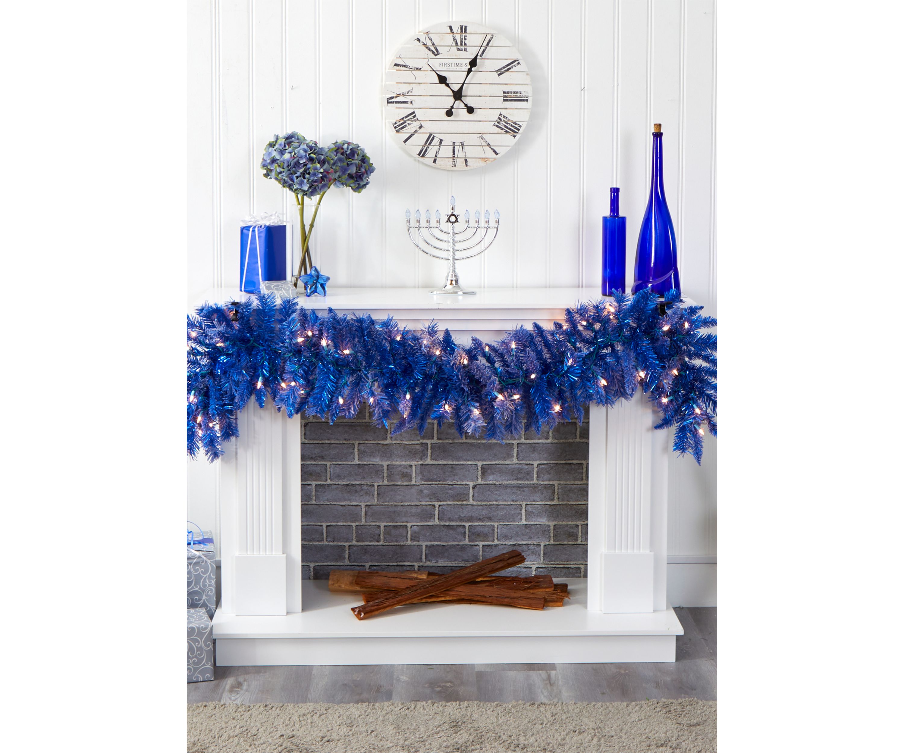 Blue Christmas Garland