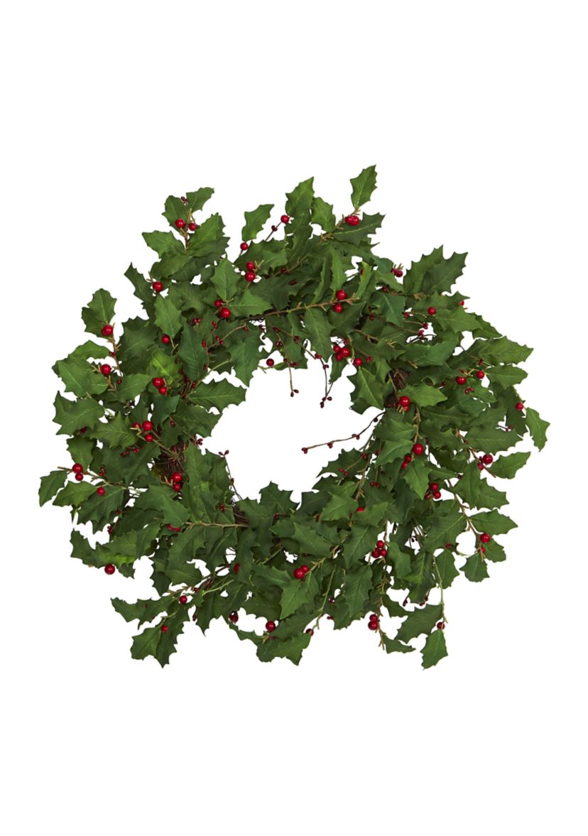 28 Inch Holly Berry Artificial Wreath