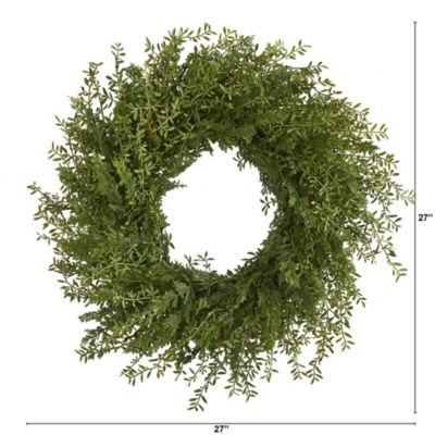 27-Inch Mixed Grass Artificial Wreath