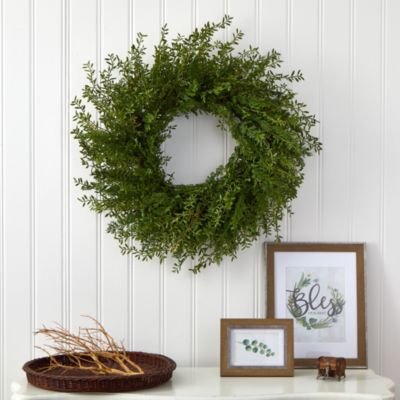 27-Inch Mixed Grass Artificial Wreath