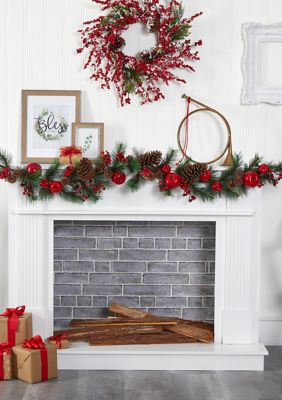 Nearly Natural Apple Berries and Pinecone Garland