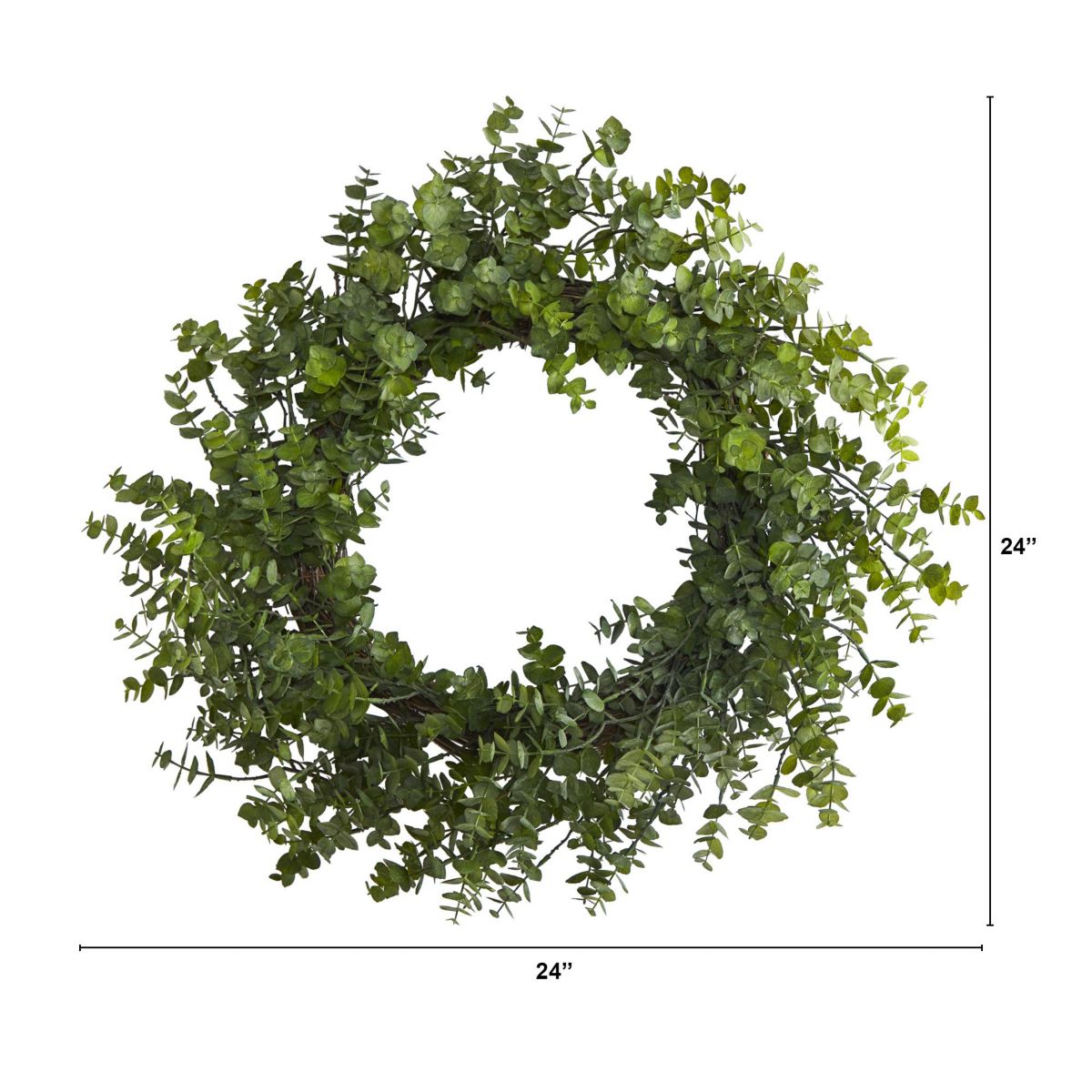 24-Inch Eucalyptus Artificial Wreath