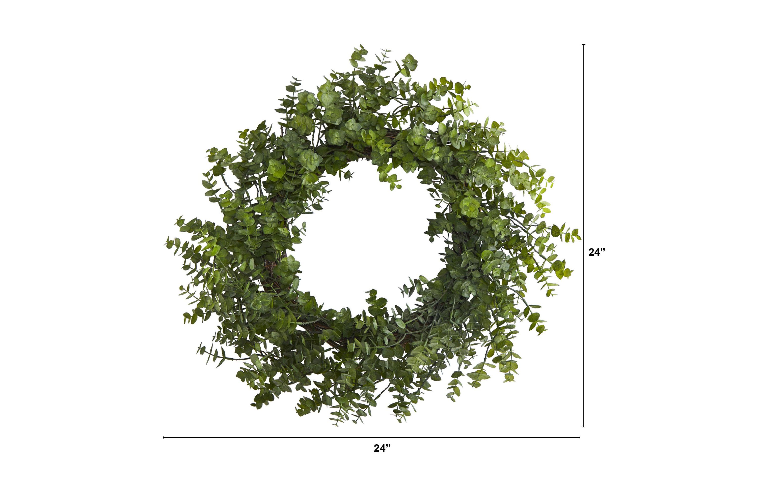 24-Inch Eucalyptus Artificial Wreath