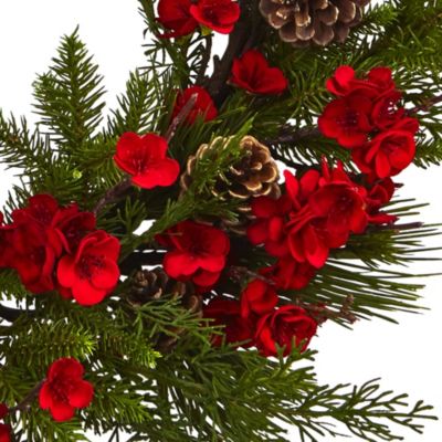 24-Inch Plum Blossom Pine Wreath