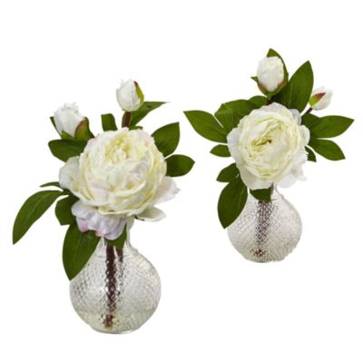 11-Inch Peony with Vase (Set of 2)