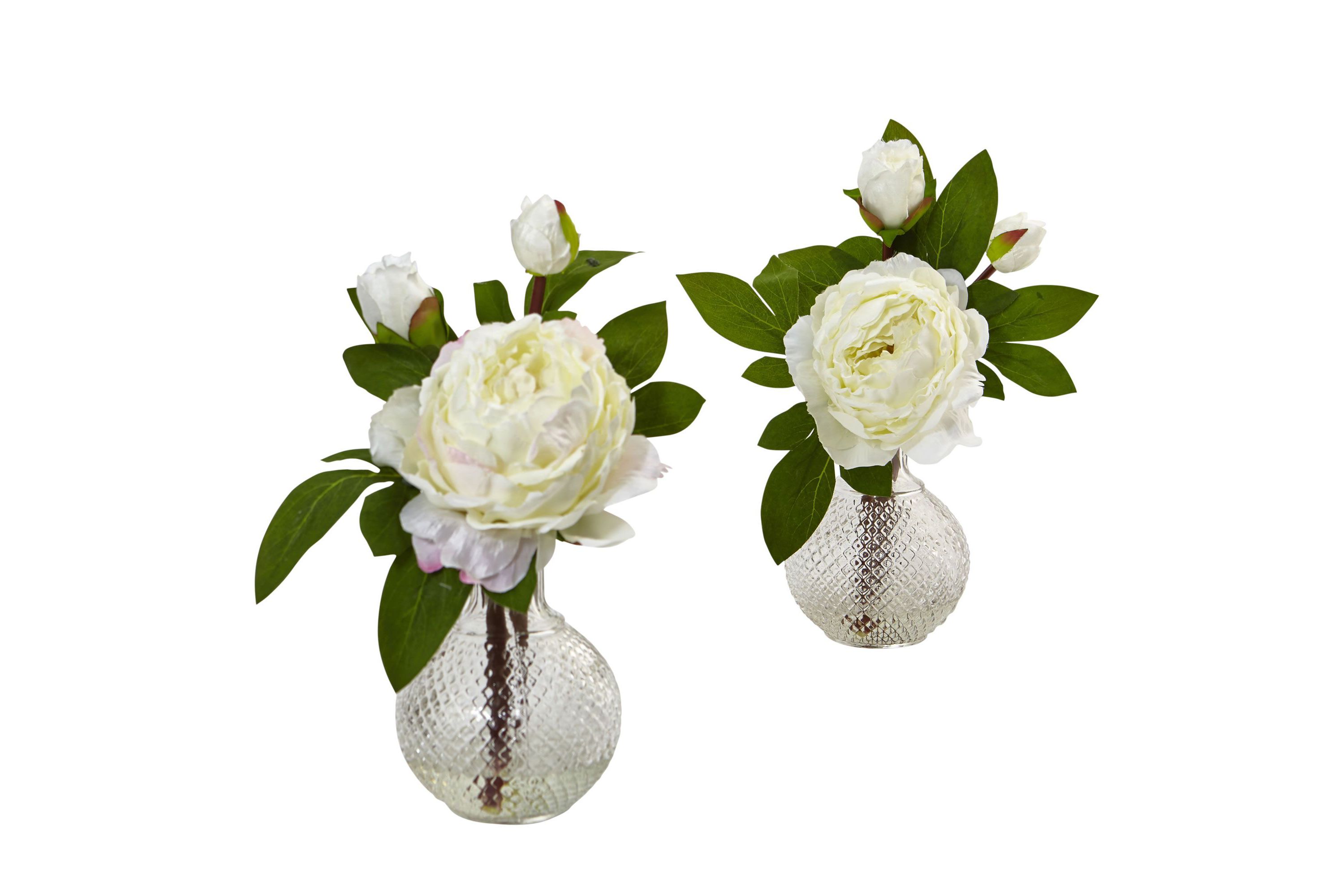 11-Inch Peony with Vase (Set of 2)