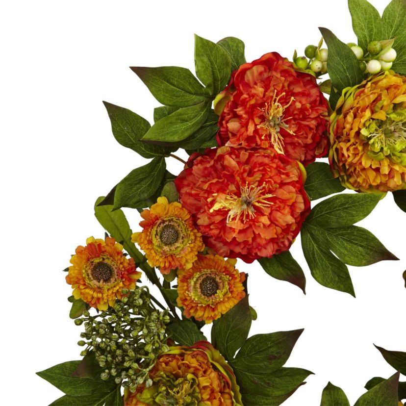 24-Inch Peony and Mum Wreath