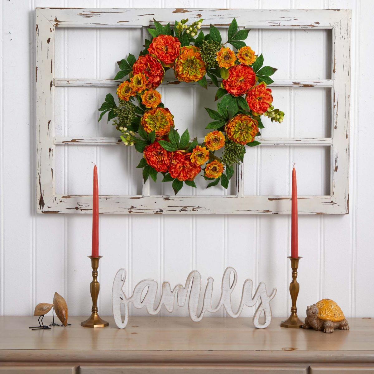 24-Inch Peony and Mum Wreath