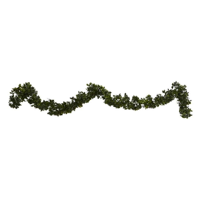 6-Foot Boxwood Artificial Garland (Indoor/Outdoor), Set of 4