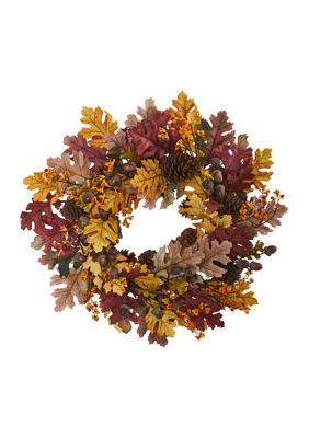 24" Oak Leaf, Acorn, and Pine Wreath