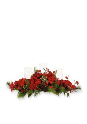 Nearly Natural Hydrangea Candelabrum, Red