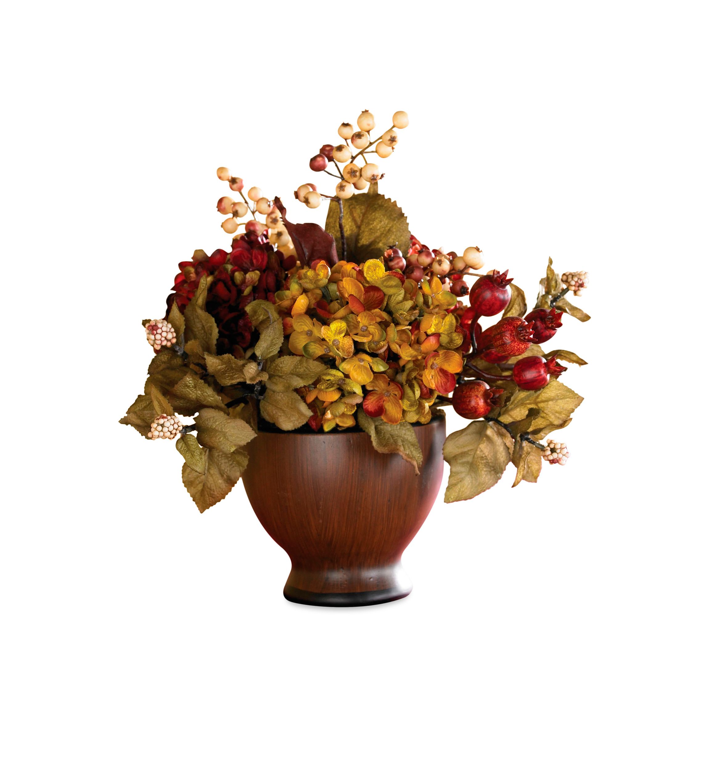 Autumn Hydrangea w/Round Vase