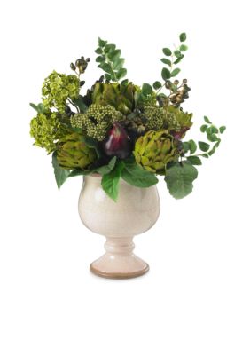 Artichoke and Hydrangea Silk Flower Arrangement