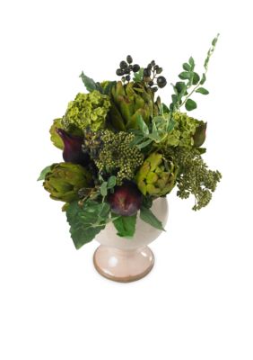 Artichoke and Hydrangea Silk Flower Arrangement