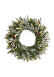 Snowed Christmas Wreath with Pine Cones