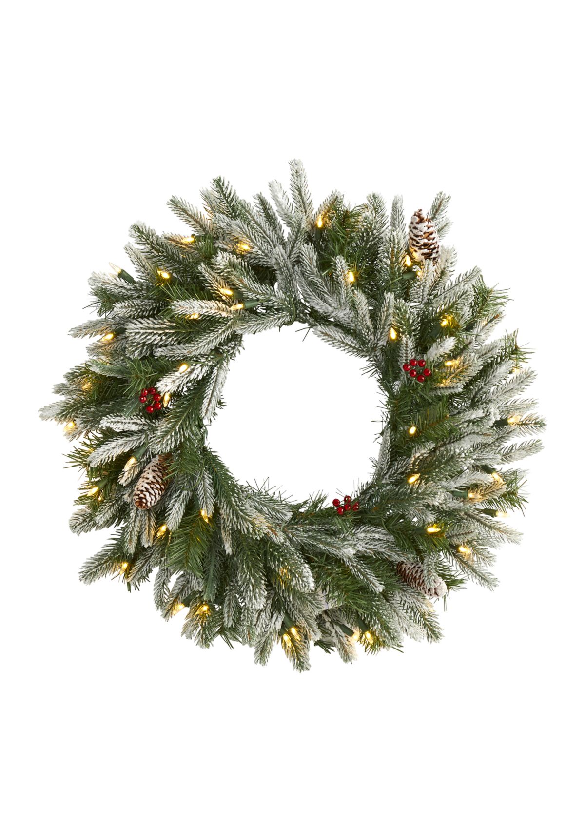 Snowed Christmas Wreath with Pine Cones