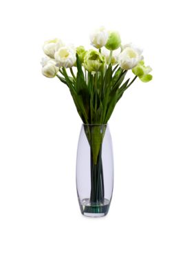 Tulip Silk Flower Arrangement with Vase
