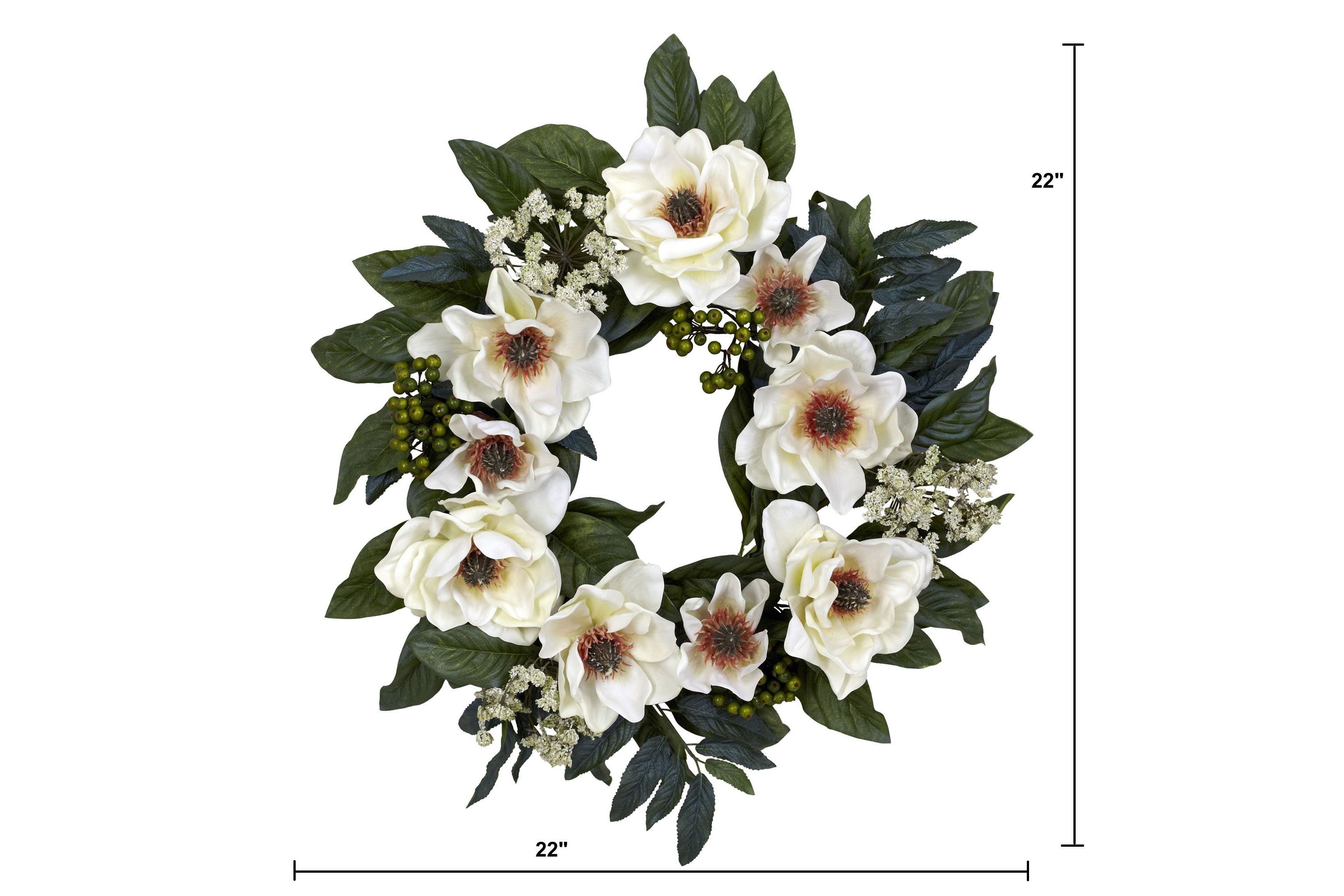 22" Magnolia Wreath