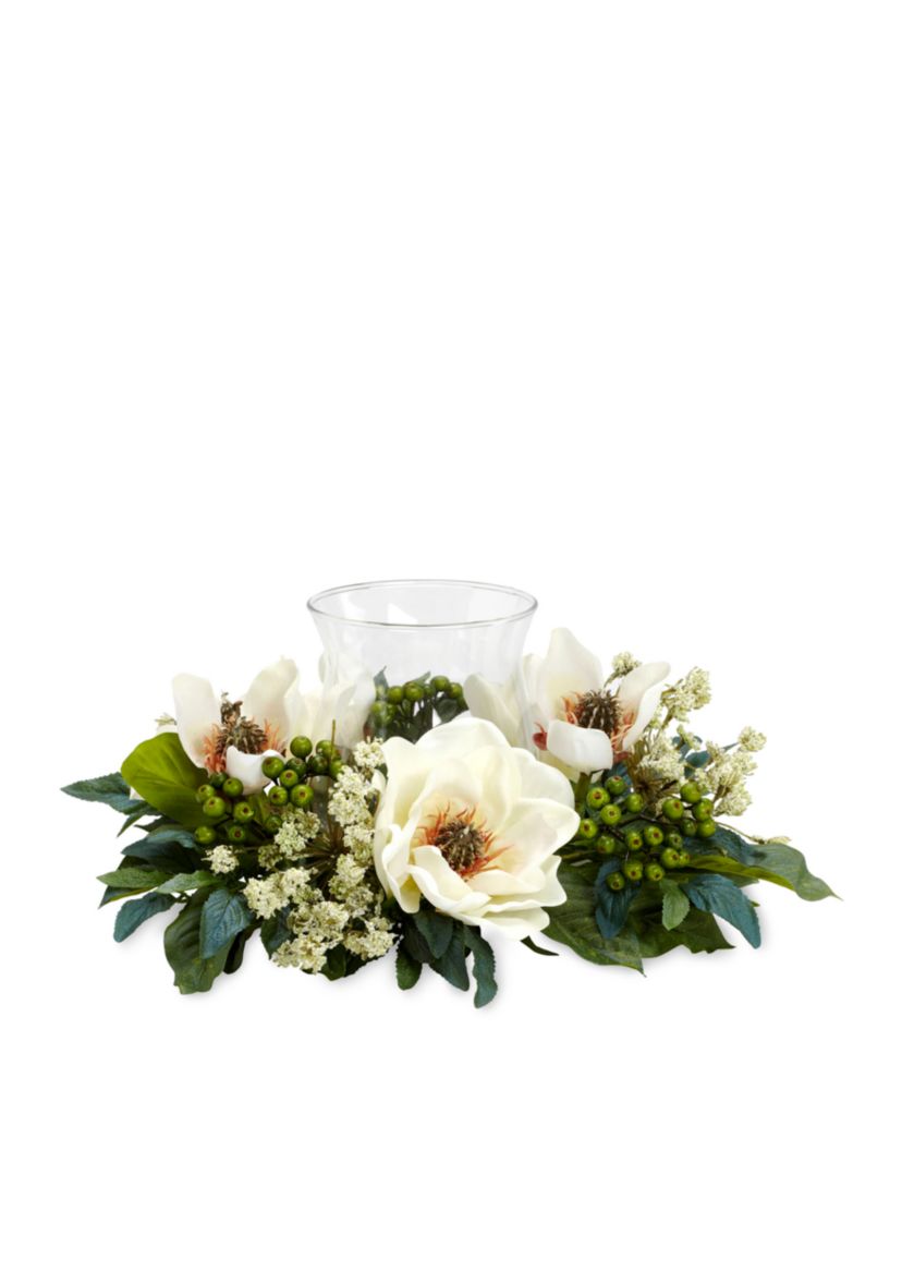 Magnolia Silk Flower Candelabrum Arrangement