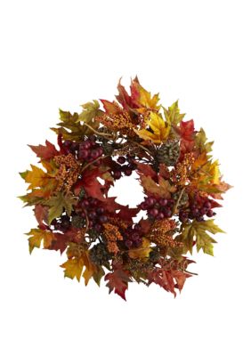 24 in Maple and Berry Wreath