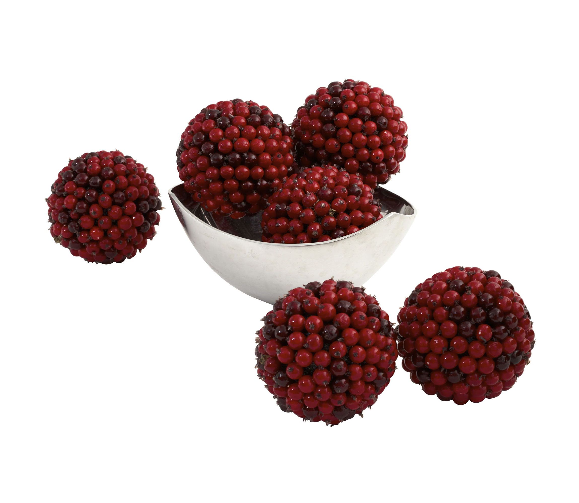 5" Red Berry Balls - Set of 6
