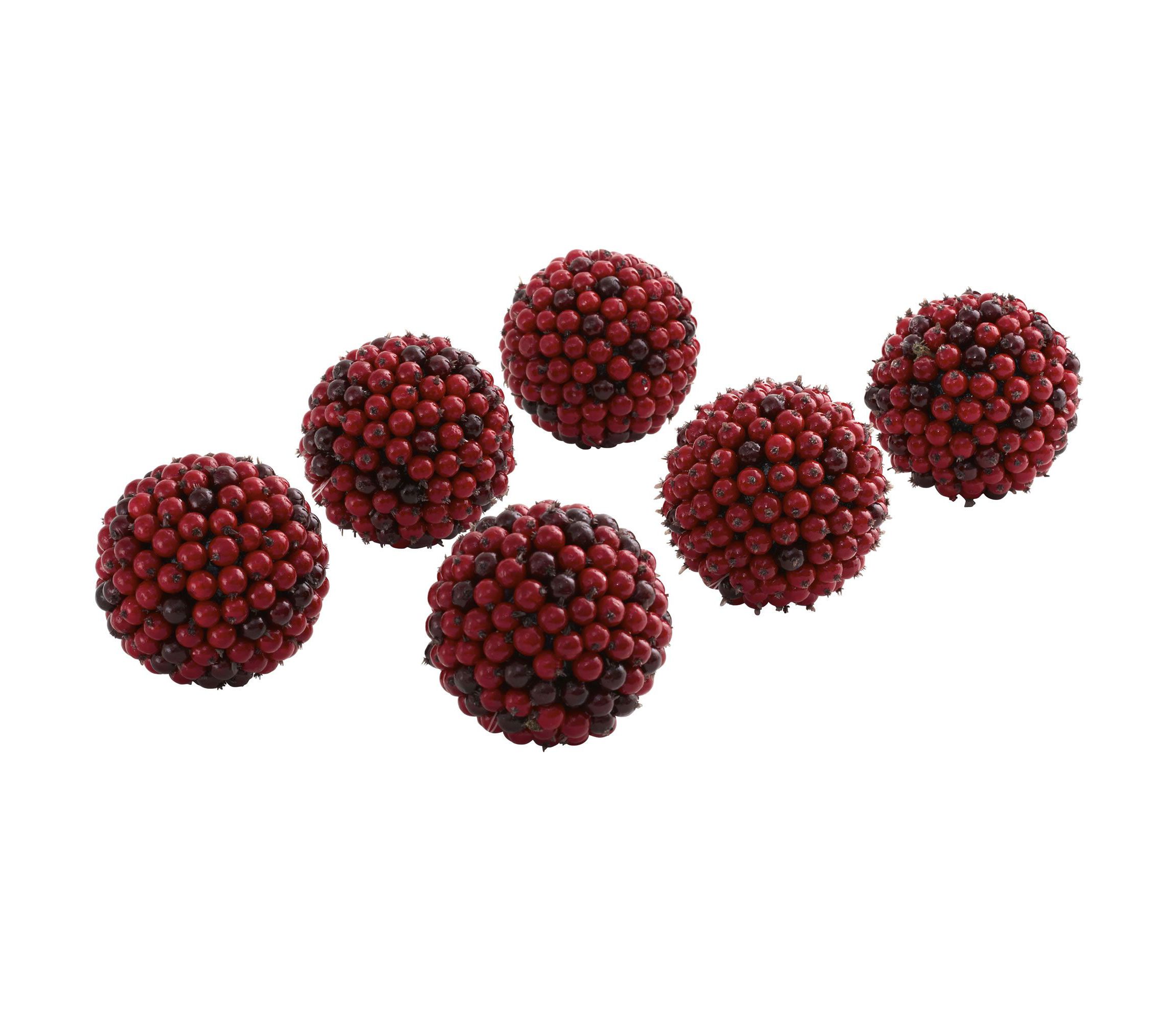 5" Red Berry Balls - Set of 6